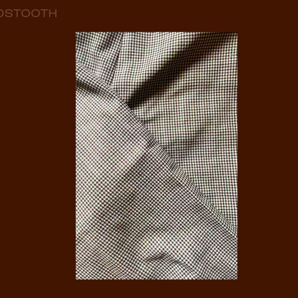 Tristan & Iseut Houndstooth Wool Trousers • Made in Canada • Size 6-8